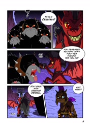 Size: 1240x1754 | Tagged: safe, artist:dark-rivals, derpibooru import, cerberus (character), oc, oc:bosniak, cerberus, comic, hades, multiple heads, my little hades, three heads