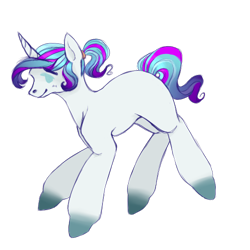 Size: 500x500 | Tagged: safe, artist:champagne-horse, derpibooru import, oc, oc only, pony, unicorn, adoptable, blank flank, solo, unnamed oc