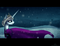 Size: 1024x780 | Tagged: safe, artist:vongrell, derpibooru import, elsa, frozen (movie), ponified, snow, snowfall, solo