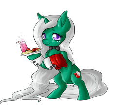 Size: 900x800 | Tagged: safe, artist:dizzywaiter, derpibooru import, oc, oc only, oc:dizzy wizzy, pony, unicorn, solo, waiter