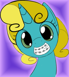 Size: 500x563 | Tagged: safe, artist:arcum42, artist:mcsadat, sun glimmer, braces, smiling, solo