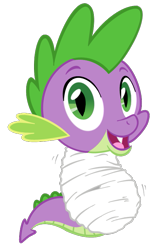 Size: 483x741 | Tagged: safe, artist:everythingunderwraps, spike, dragon, cocoon, male, solo