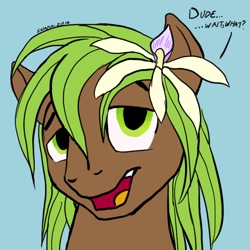 Size: 768x768 | Tagged: safe, artist:snapai, oc, oc only, earth pony, pony, flower, hippie, orchid, solo