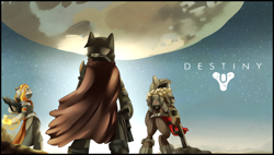 Size: 4040x2288 | Tagged: safe, artist:xnightmelody, derpibooru import, destiny (game), hunter (destiny), ponified, titan (destiny), warlock (destiny)