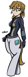 Size: 773x2088 | Tagged: safe, artist:jetwave, derpibooru import, oc, oc only, oc:littlepip, satyr, fallout equestria, clothes, cutie mark, fanfic, fanfic art, female, hooves, pipbuck, satyrized, simple background, solo, species swap, transparent background, vault suit