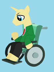 Size: 449x598 | Tagged: safe, artist:dinalfos5, ponified, professor xavier, solo, wheelchair, x-men