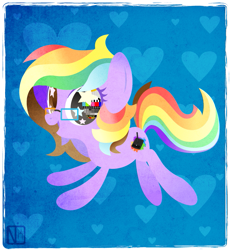 Size: 731x786 | Tagged: safe, artist:disfiguredstick, oc, oc only, oc:rainbow screen, earth pony, pony, multicolored hair, rainbow hair, solo