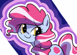 Size: 2500x1800 | Tagged: safe, artist:kianamai, derpibooru import, oc, oc only, oc:cotton candy, kilalaverse, next generation, offspring, parent:pinkie pie, parent:pokey pierce, parents:pokeypie, smiling, solo