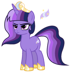 Size: 756x780 | Tagged: safe, artist:unoriginai, derpibooru import, oc, oc only, oc:princess dusk, pony, unicorn, crown, cutie mark, horseshoes, magical lesbian spawn, offspring, parent:princess celestia, parent:twilight sparkle, parents:twilestia, royalty, simple background, transparent background