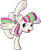 Size: 1829x2222 | Tagged: safe, artist:redenchilada, derpibooru import, blossomforth, active stretch, backbend, contortionist, flexible, open mouth, simple background, smiling, solo, underhoof