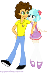 Size: 1280x1828 | Tagged: safe, artist:jaquelindreamz, cheese sandwich, coco pommel, equestria girls, blushing, cheesecoco, equestria girls-ified, female, male, shipping, straight