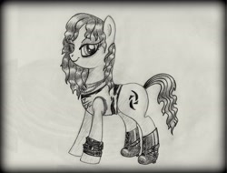 Size: 3039x2306 | Tagged: safe, artist:songsparrow882, derpibooru import, oc, oc only, monochrome, ponified, solo, traditional art