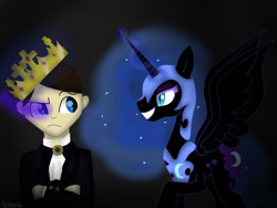 Size: 1024x768 | Tagged: artist needed, safe, nightmare moon, crown, scout, team fortress 2