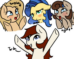 Size: 2500x2000 | Tagged: safe, artist:ivorylace, artist:katiespalace, derpibooru import, oc, oc only, oc:backy, oc:cookie dough, oc:cookie dough (trottingham), oc:milky way, pony, female, inspiration, mare, mod pony, tumblr