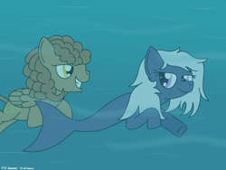 Size: 1600x1200 | Tagged: safe, artist:toonboy92484, oc, oc only, oc:flat spin, oc:violet seren, merpony, mermaidized, underwater