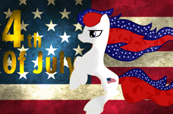 Size: 900x597 | Tagged: safe, artist:pedrohander, derpibooru import, oc, oc only, oc:freedom heart, pegasus, pony, 4th of july, american, american independence day, flag, independence day, solo, united states