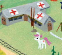 Size: 214x190 | Tagged: safe, artist:andypriceart, idw, nurse redheart, spoiler:comic, spoiler:comic41, hospital, m.a.s.h, nurse, plot, red cross