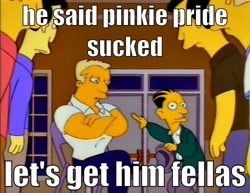 Size: 500x386 | Tagged: safe, pinkie pride, barely pony related, image macro, let's get him fellas, meme, the simpsons