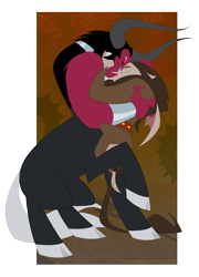 Size: 2310x3208 | Tagged: safe, artist:tarajenkins, lord tirek, scorpan, brotherly love, brothers, cute, diascorpes, family, hug, not incest, tirebetes