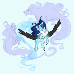 Size: 2890x2867 | Tagged: safe, artist:sutexii, oc, oc only, pegasus, pony, windigo, earring, flying, frigid, nose ring, solo, unshorn fetlocks