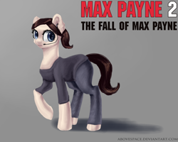 Size: 2000x1600 | Tagged: safe, artist:abovespace, derpibooru import, crossover, max payne, mona sax, ponified, solo