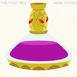 Size: 1000x1000 | Tagged: safe, artist:alozec, derpibooru import, album cover, alozec, band, cd cover, flashback potion, flask, magic, magic potion, magic potion (album), music, parody, ponified, ponified album cover, potion, text, the black keys, the pinkie pies