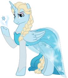 Size: 1343x1529 | Tagged: safe, artist:namygaga, derpibooru import, alicorn, pony, elsa, frozen (movie)