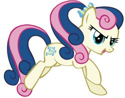 Size: 756x597 | Tagged: safe, artist:colorblindbrony, artist:winxflorabloomroxy, derpibooru import, bon bon, sweetie drops, alternate hairstyle, ponytail, simple background, solo, transparent background, vector