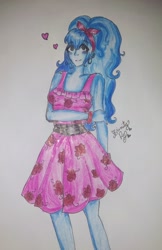 Size: 1840x2832 | Tagged: safe, artist:titird, sonata dusk, equestria girls, clothes, dress, heart, solo, traditional art