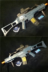 Size: 1304x1924 | Tagged: safe, airsoft, eotech, gun, irl, my little arsenal, new lunar republic, photo, prop