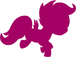 Size: 1024x772 | Tagged: safe, artist:isaunter, scootaloo, pegasus, pony, female, filly, silhouette, simple background, solo, transparent background