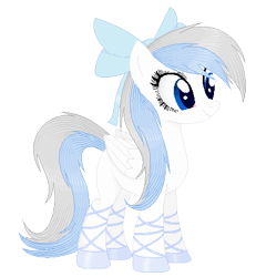 Size: 408x442 | Tagged: safe, artist:etosama, oc, oc only, oc:avalon rose, pegasus, pony, bow, solo