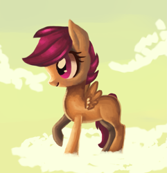 Size: 1539x1599 | Tagged: safe, artist:pollar-nya, scootaloo, pegasus, pony, female, filly, simple background, solo