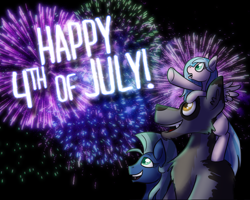 Size: 1000x800 | Tagged: safe, artist:wiggles, derpibooru import, drizzle, oc, oc:sea breeze, 4th of july, fireworks