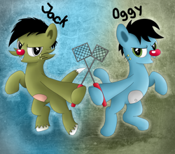 Size: 1700x1500 | Tagged: safe, artist:oggynka, pony, mane, oggy & the cockroaches, ponified