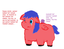 Size: 750x573 | Tagged: safe, derpibooru import, fluffy pony, feral fluffy pony, fluffy pony foal, fluffy pony mother, sad