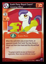 Size: 344x480 | Tagged: safe, derpibooru import, canterlot nights, ccg, enterplay, mlp trading card game, royal guard, solo