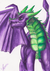 Size: 2434x3443 | Tagged: safe, artist:1vladislav, spike, dragon, older, older spike, solo