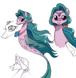 Size: 500x512 | Tagged: safe, artist:brendahickey, idw, merpony, jewel, jewel (mermare)