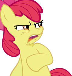 Size: 850x892 | Tagged: safe, derpibooru import, apple bloom, disgusted, ew gay, frown, glare, meme, open mouth, simple background, solo, transparent background, vector