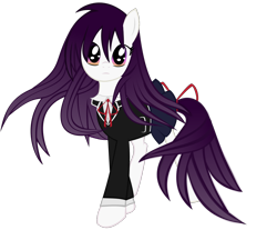 Size: 1024x849 | Tagged: safe, artist:rainbowdash038, derpibooru import, anime, clothes, date a live, ponified, school uniform, solo, tohka yatogami