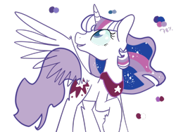 Size: 1280x960 | Tagged: safe, artist:rivalcat, derpibooru import, oc, oc only, alicorn, pony, alicorn oc, magical lesbian spawn, offspring, parent:princess luna, parent:twilight sparkle, parents:twiluna, solo, wip