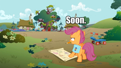 Size: 959x540 | Tagged: safe, scootaloo, pegasus, pony, female, image macro, meme, solo