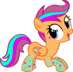 Size: 1883x1857 | Tagged: safe, artist:swearn, derpibooru import, scootaloo, rainbow power, rainbow power-ified, simple background, solo, transparent background, vector