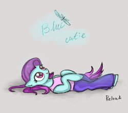 Size: 600x531 | Tagged: safe, artist:kassberke, derpibooru import, blue cutie, background pony, clothes, pants, shirt, solo