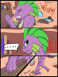 Size: 1280x1689 | Tagged: safe, artist:backlash91, derpibooru import, spike, dragon, golden oaks library, imaginary ends