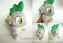 Size: 1024x701 | Tagged: safe, artist:chibi-pets, derpibooru import, spike, chibi, irl, photo, plushie, solo, spike plushie