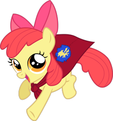 Size: 4877x5265 | Tagged: safe, artist:incognito-i, derpibooru import, apple bloom, one bad apple, absurd resolution, cape, clothes, simple background, solo, transparent background, vector