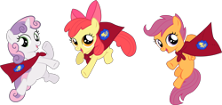 Size: 6000x2822 | Tagged: safe, artist:incognito-i, derpibooru import, apple bloom, scootaloo, sweetie belle, one bad apple, cutie mark crusaders, simple background, transparent background, vector