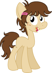 Size: 660x927 | Tagged: safe, artist:itoruna-the-platypus, derpibooru import, oc, oc only, oc:eden, earth pony, pony, female, hairclip, looking at you, no eyelashes, simple background, solo, transparent background, vector